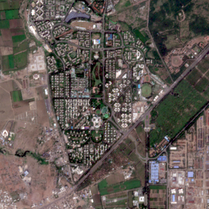 Satellite image of Reliance Jamnagar AI Data Center Campus